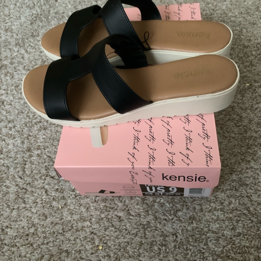 New Kensie Ladies' Size 7M Elena H Band Sandal, Black - Picture 7 of 10